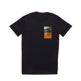 Evening in Maido T Shirt | Red, Trees, Brown, Landscape, Orange, Green, Sunrise, Vintage, Flowers, Forest 
