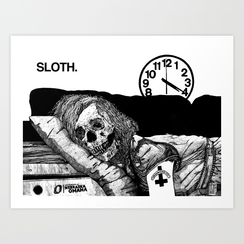 Seven Deadly Sins Sloth Art Print By Adamroberthaug Society6