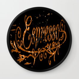 Espresso Coffee Artistic Typography Wall Clock