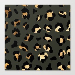 black gold leopard print Canvas Print