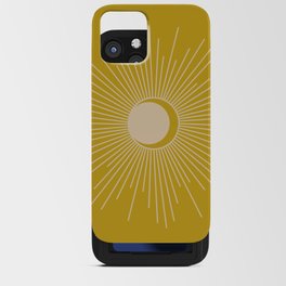 Subtle Sun and Moon - Mid Century Modern Minimalism in Mid Mod Mustard and Beige iPhone Card Case