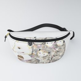 Opossum Mama Needs Coffee watercolor Fanny Pack