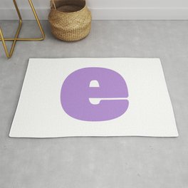 e (Lavender & White Letter) Area & Throw Rug