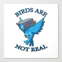 Birds Are Not Real Funny Bird Spies Conspiracy Theory Birds Canvas Print