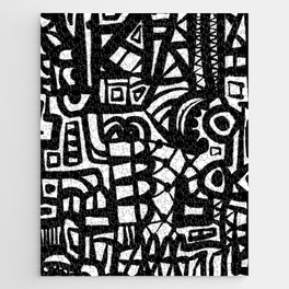 Abstract Art. Black and white contemporary art.  Jigsaw Puzzle