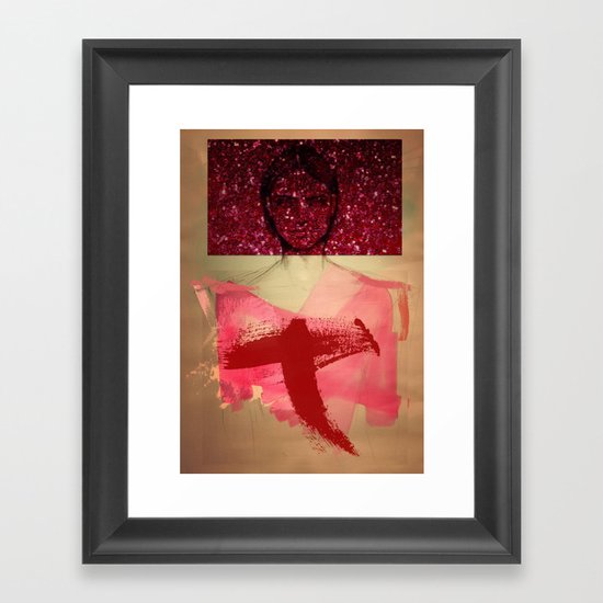 Girl behind the mirrors Framed Art Print