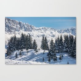 Winter landscape with snow-covered fir trees Canvas Print