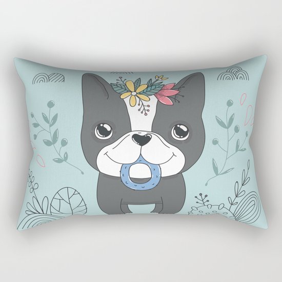 French bulldog. Nika Rectangular Pillow