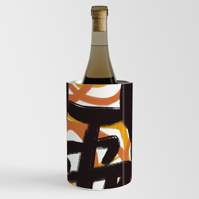 Abstract brushstrokes and line deco var 4 Wine Chiller