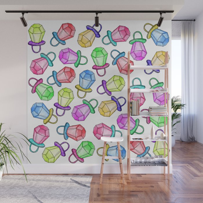 Retro 80's 90's Neon Colorful Ring Candy Pop Wall Mural