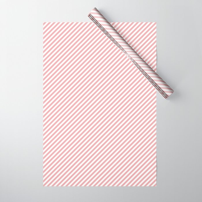 White Candy Cane Stripe Wrapping Paper 