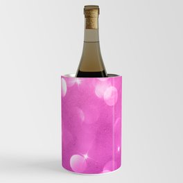 Abstract Pink Lilac White Bokeh Glitter Gradient Wine Chiller