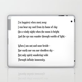 I'm happiest when most away - Emily Bronte Poem - Literature - Typography Print Laptop Skin