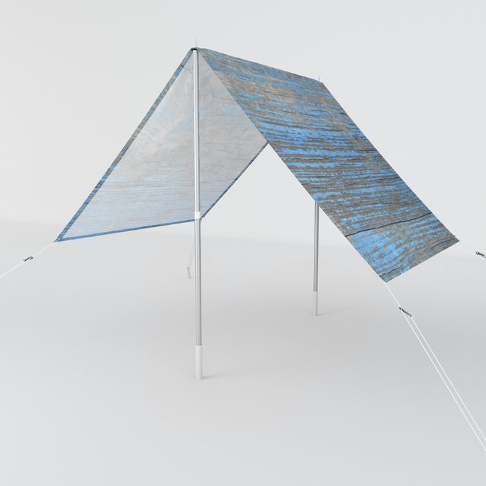 Faded Blue Painted Wood Sun Shade
