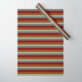 [ Thumbnail: Colorful Light Gray, Dark Sea Green, Dim Gray, Maroon & Brown Colored Lines Pattern Wrapping Paper ]