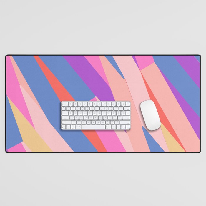 Pastel stripe Desk Mat