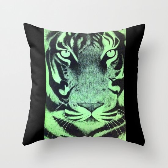 Be A Tiger (Green) Throw Pillow