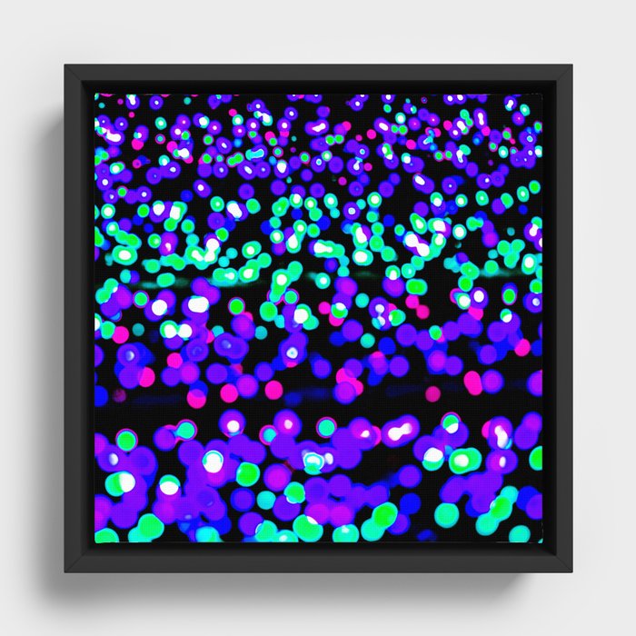 Neon Polka Dot Dreams Framed Canvas