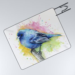 Blue Bird Indigo Bunting Colorful Animals Picnic Blanket