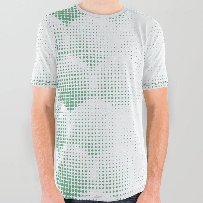 Clouds are Opening, Green White All Over Graphic Tee