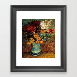 Van Gogh, vase– Van Gogh,Vincent Van Gogh,impressionist,post-impressionism,brushwork,painting Framed Art Print