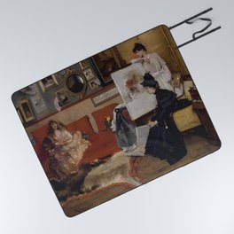 Alfred Stevens - In the studio Picnic Blanket