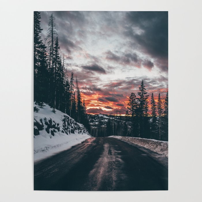 Cold Winter Sunset Poster