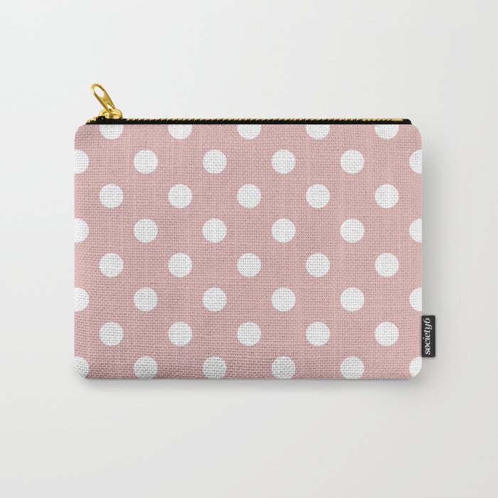 White Dots - rose pink Carry-All Pouch