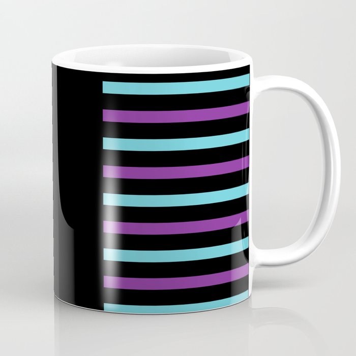 Colour Pop Stripes - Pink, Purple, Blue and Black Coffee Mug