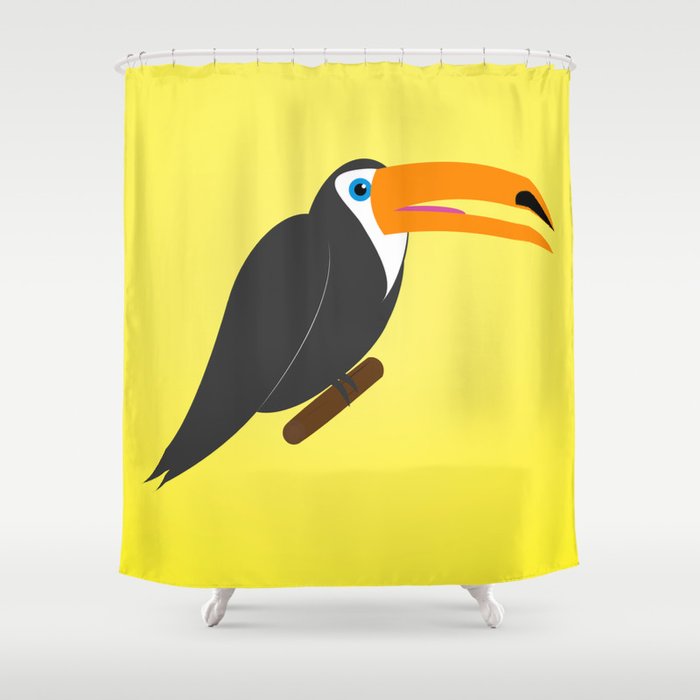 Toucan Bird Cartoon Character Cute Toucan Flat Vector Shower
