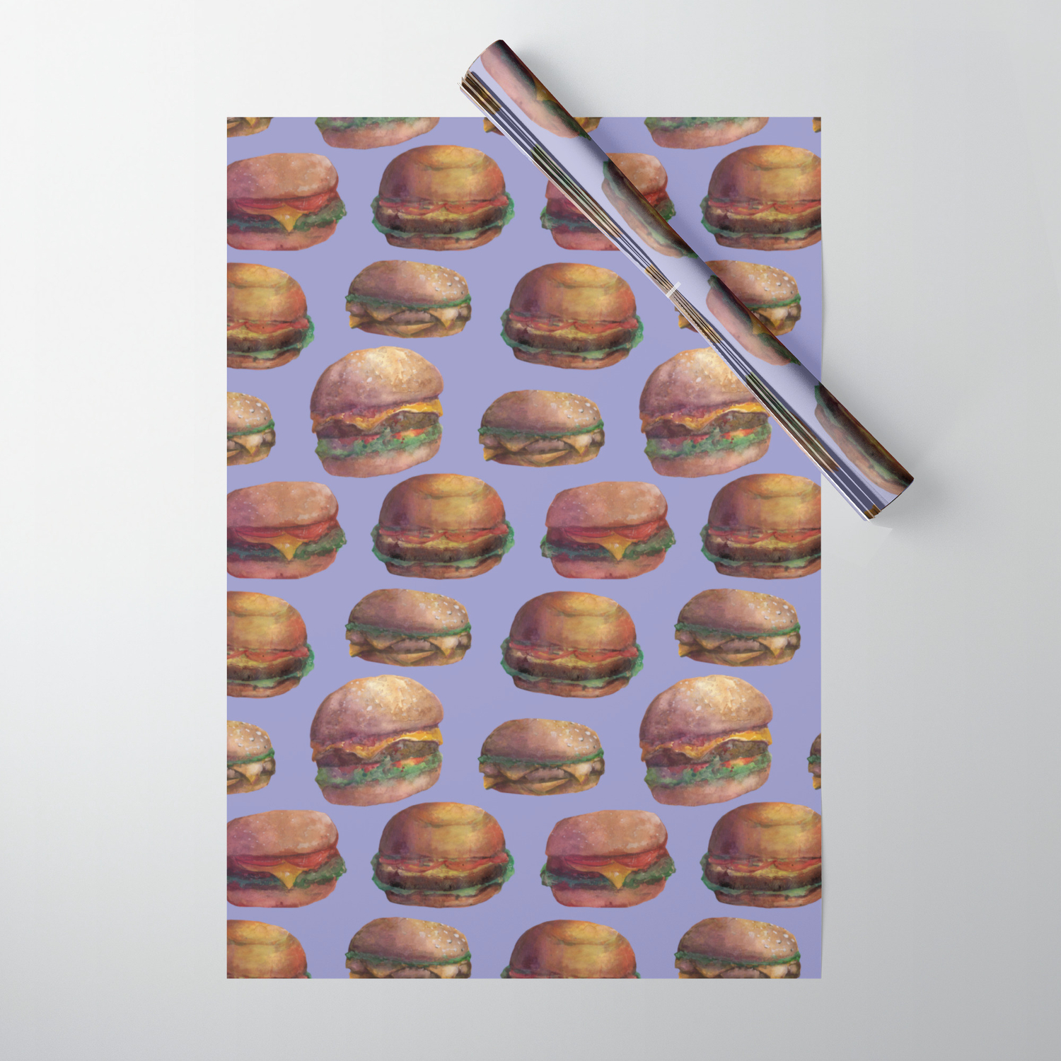 Purple Burger Wrapping Paper By Guilherme Nunes Society6