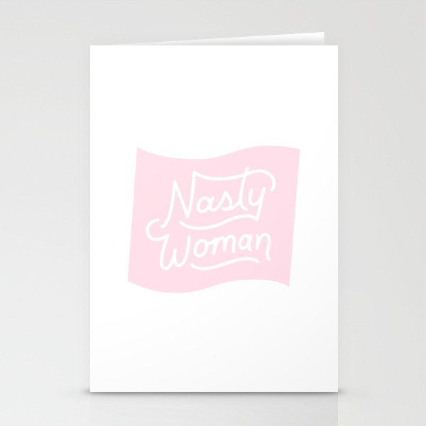 Nasty Woman Pink Flag Stationery Cards
