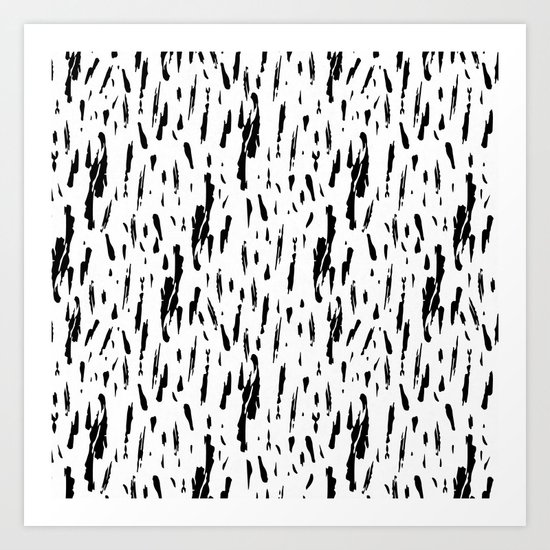 Seattle Rain Black Ink on White Art Print