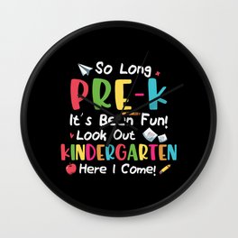 Pre-K Fun Kindergarten Grade Here I Come Wall Clock