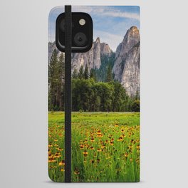 In the Valley of Yosemite - Wildflowers at Cathedral Rocks in Yosemite National Park California iPhone Wallet Case