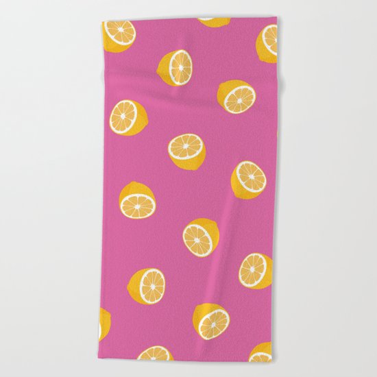 Lemon Pattern Beach Towel
