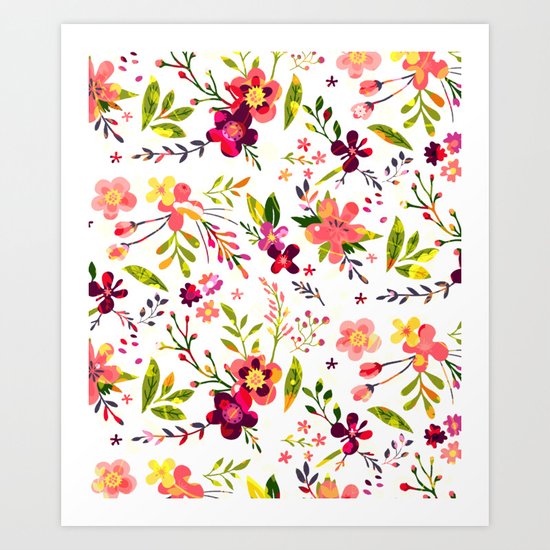 Colorful floral pattern #society6 Art Print