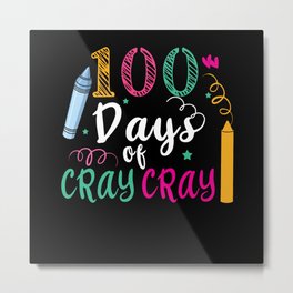 Day Of School 100th Day Color Colorful Art Cray Metal Print