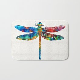 Colorful Dragonfly Art By Sharon Cummings Bath Mat