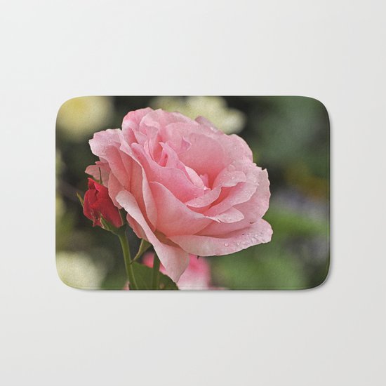 Pink wet rose Bath Mat