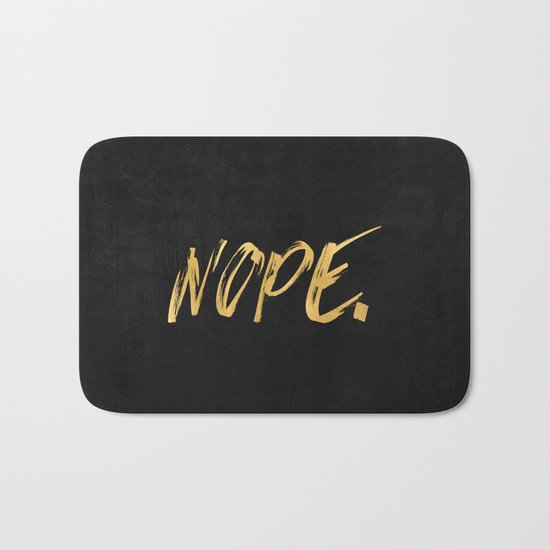 NOPE Copper Gold on Black Bath Mat