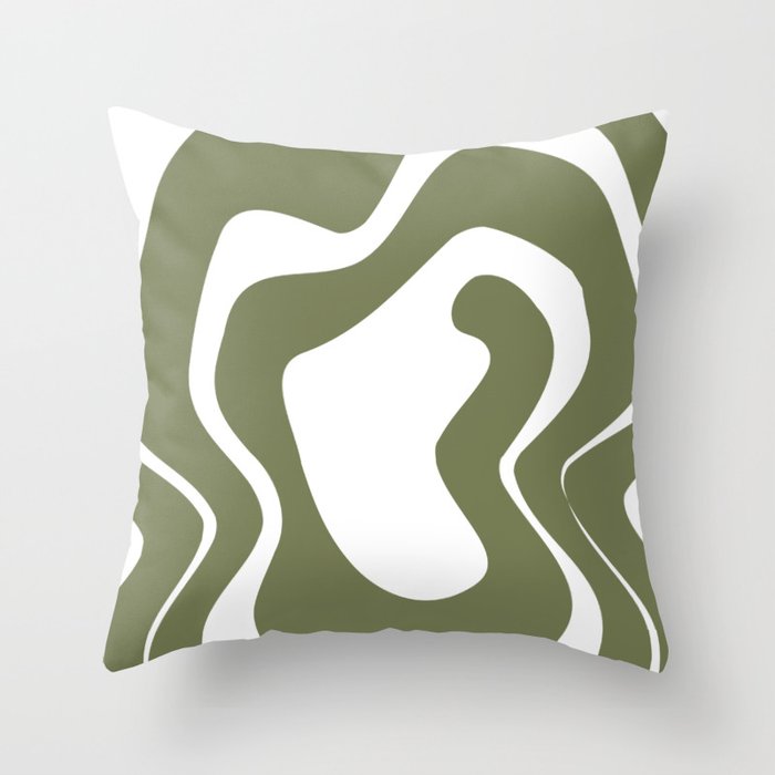 Army green abstract Throw Pillow