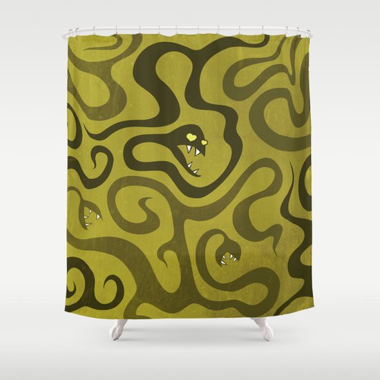 Funny Cartoon Evil Snakes Shower Curtain