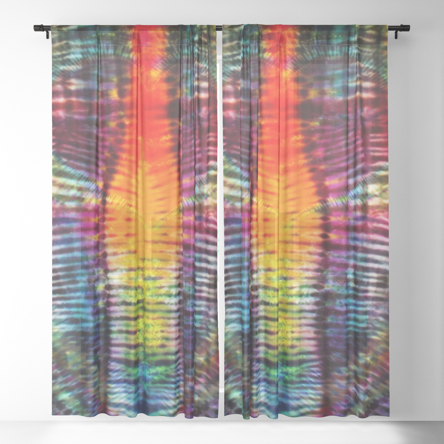 Moving On Up Tie Dye Sheer Curtain By Kirstenstar Society6
