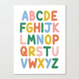 Alphabet Poster - Colorful ABC Nursery Prints Canvas Print