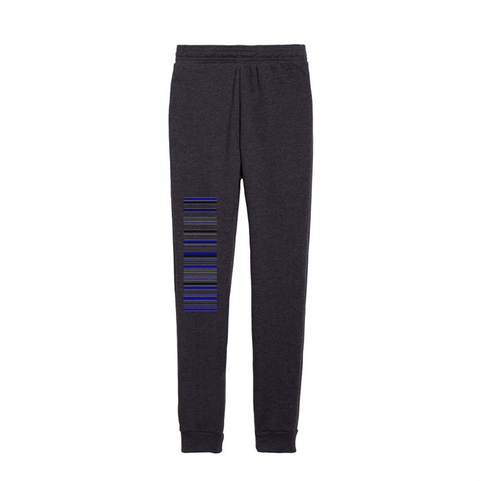 Geometric Stripes pattern Design Horizontral blue white black Color Kids Joggers