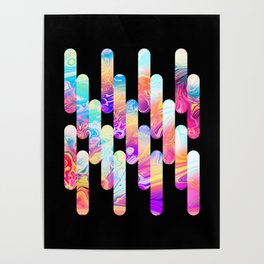 IRIDESCENT MARBLE TEXTURED SHAPES Poster
