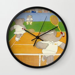 Babar playing tennis Wall Clock