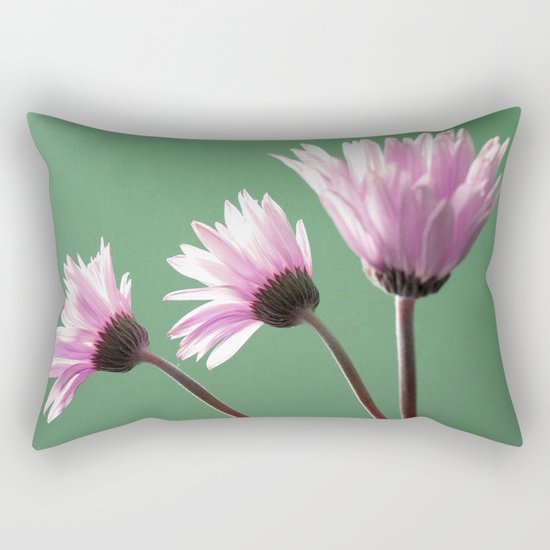 Rose Gerbera Daisy Rectangular Pillow