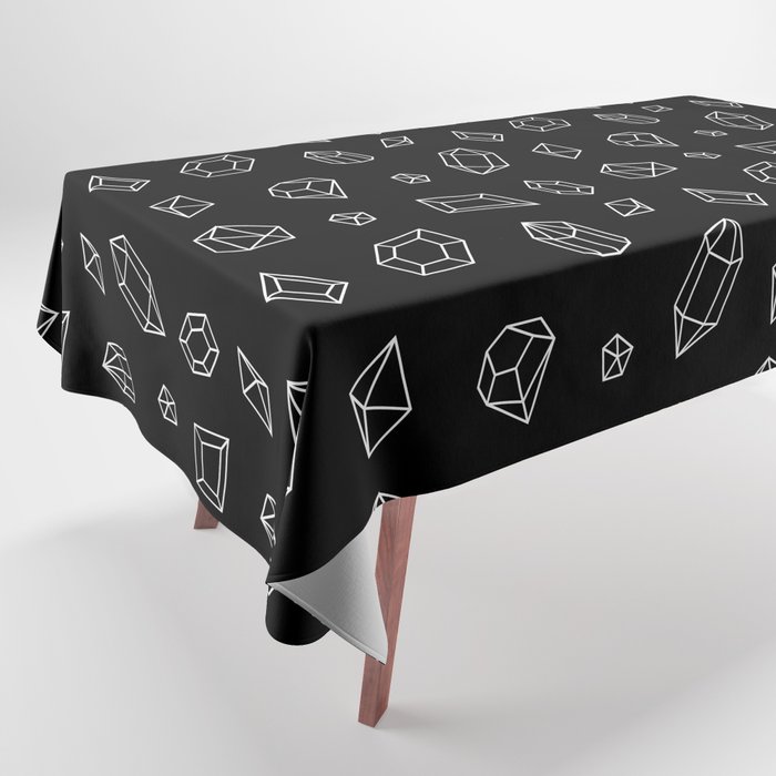 Black and White Gems Pattern Tablecloth